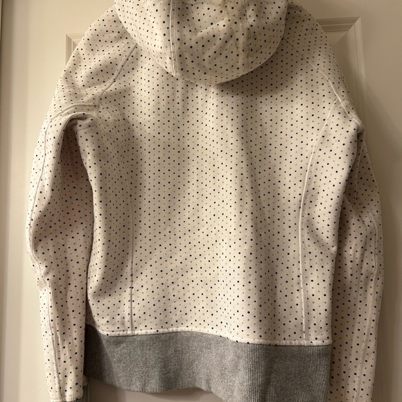 Lululemon white polkadot, hooded sweatshirt, size 10 - Picture 3 of 4